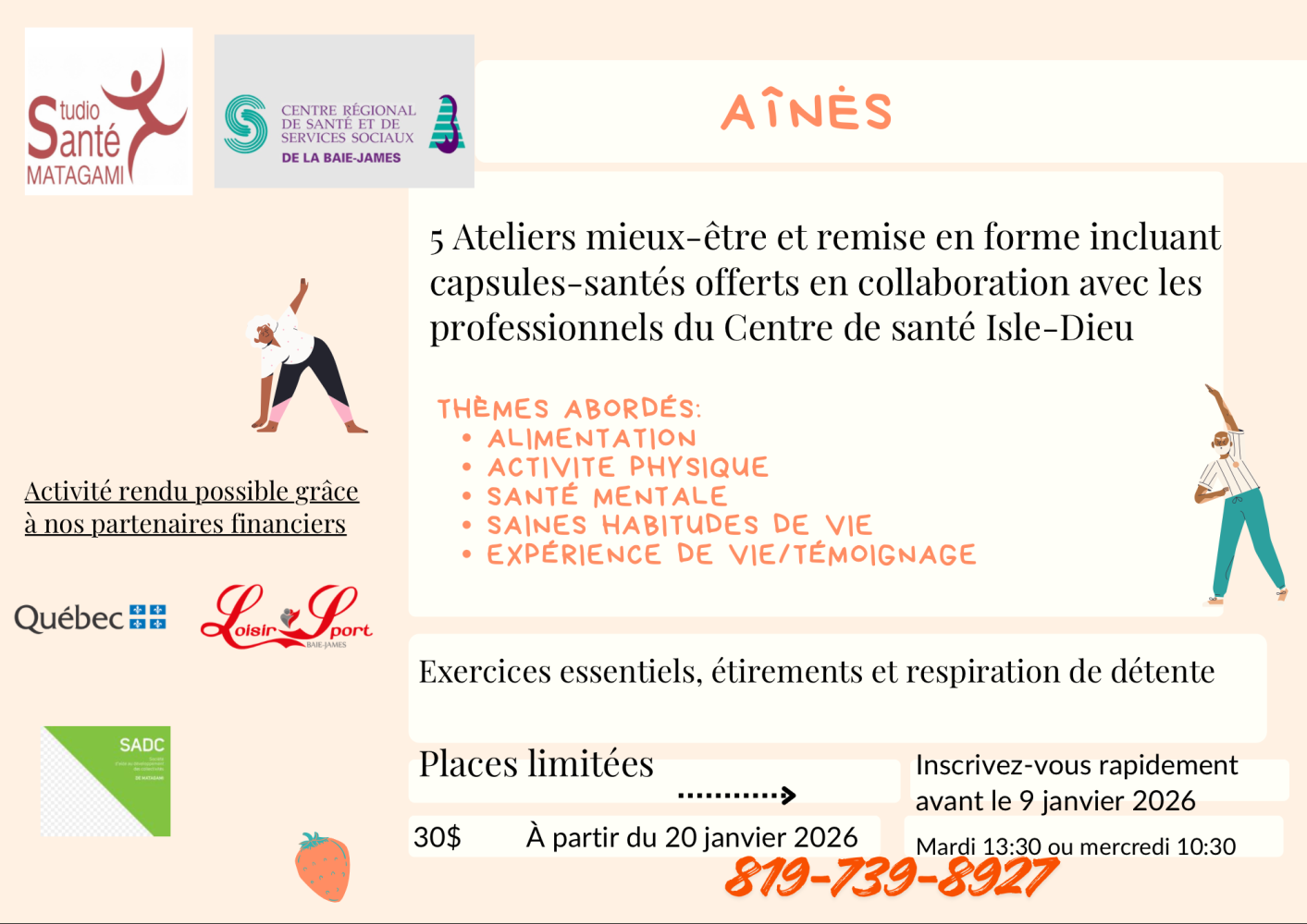 5 ateliers mieux-être et remise en forme pour les Aînés