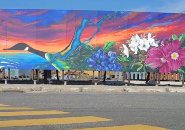 Installation d'une murale extérieure au centre-ville de Matagami