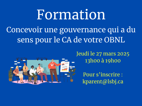 Concevoir une gouvernance qui a du sens pour le CA de votre OBNL