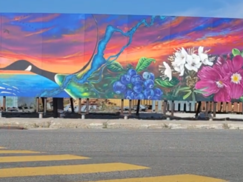 Installation d'une murale extérieure au centre-ville de Matagami
